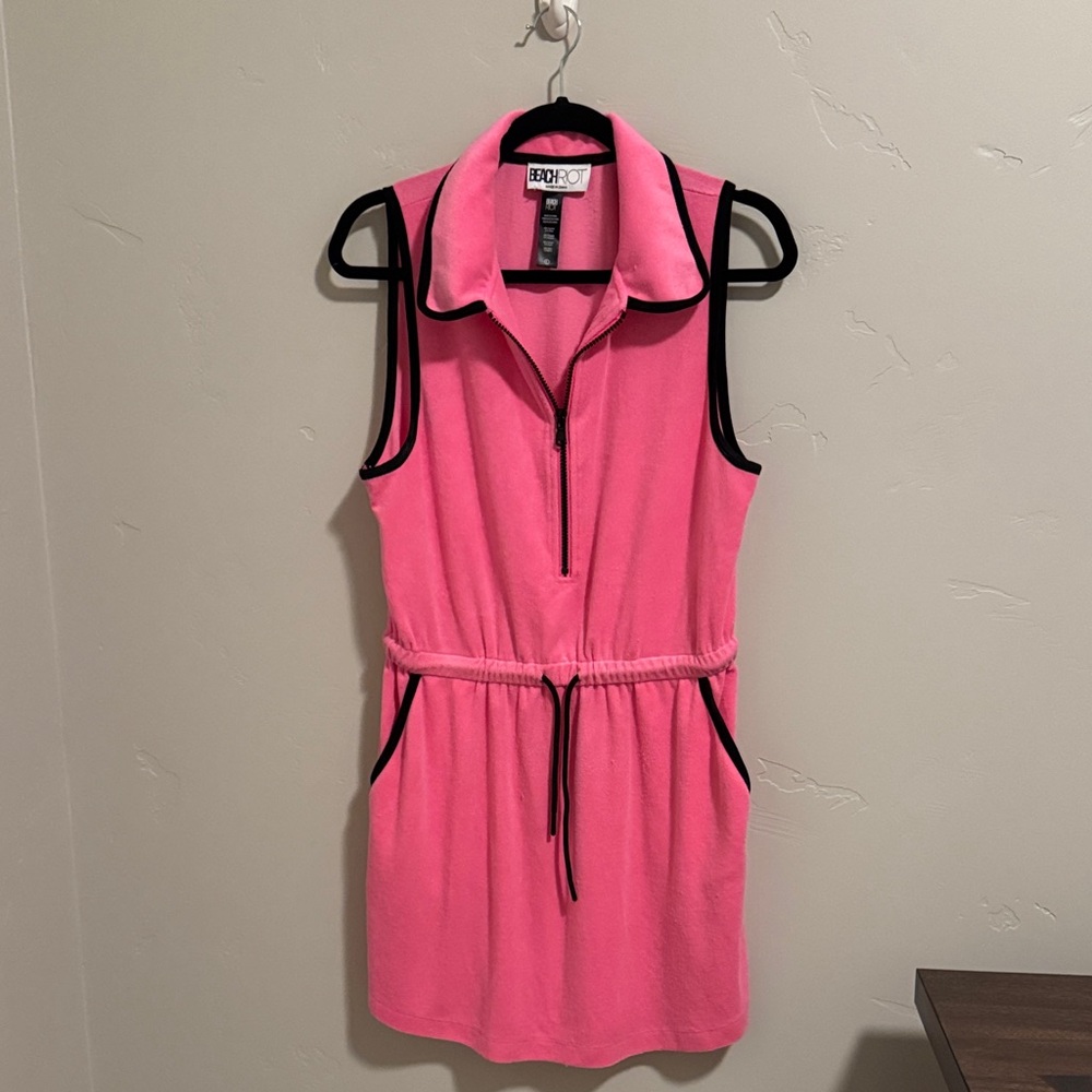 Beach Riot pink terrycloth bathingsuit cover up dress